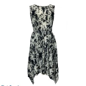 Vera Wang size L dress black and white floral